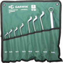 Набор ключей накидных 75° 8 предметов 6х7-22х24 мм GARWIN (GR-RDK02)